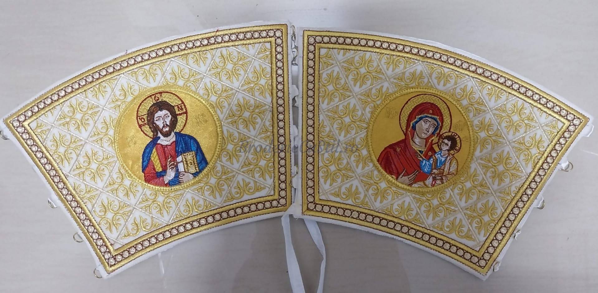 Preoti Mânecuțe Preoți-Iisus si Maica Domnului-broderie