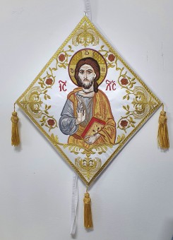 Bedernita brodata cu Icoana Mantuitorului Iisus