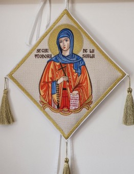 Bedernita brodata cu Sf. Cuv. Teodora de la Shila
